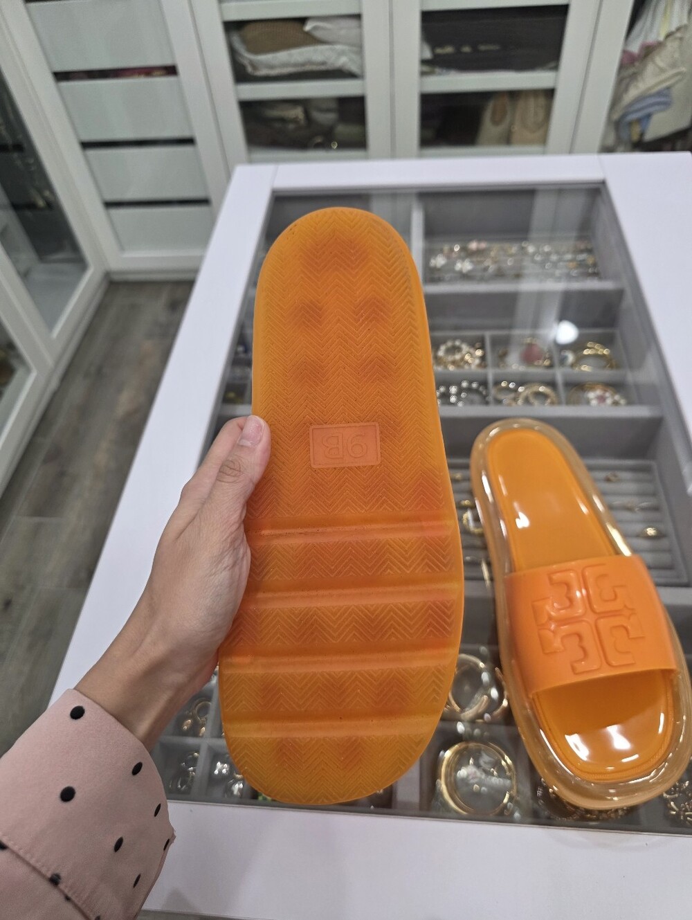 Tory Burch Bubble Jelly Slides - Orange - Size 9 - Picture 5 of 7